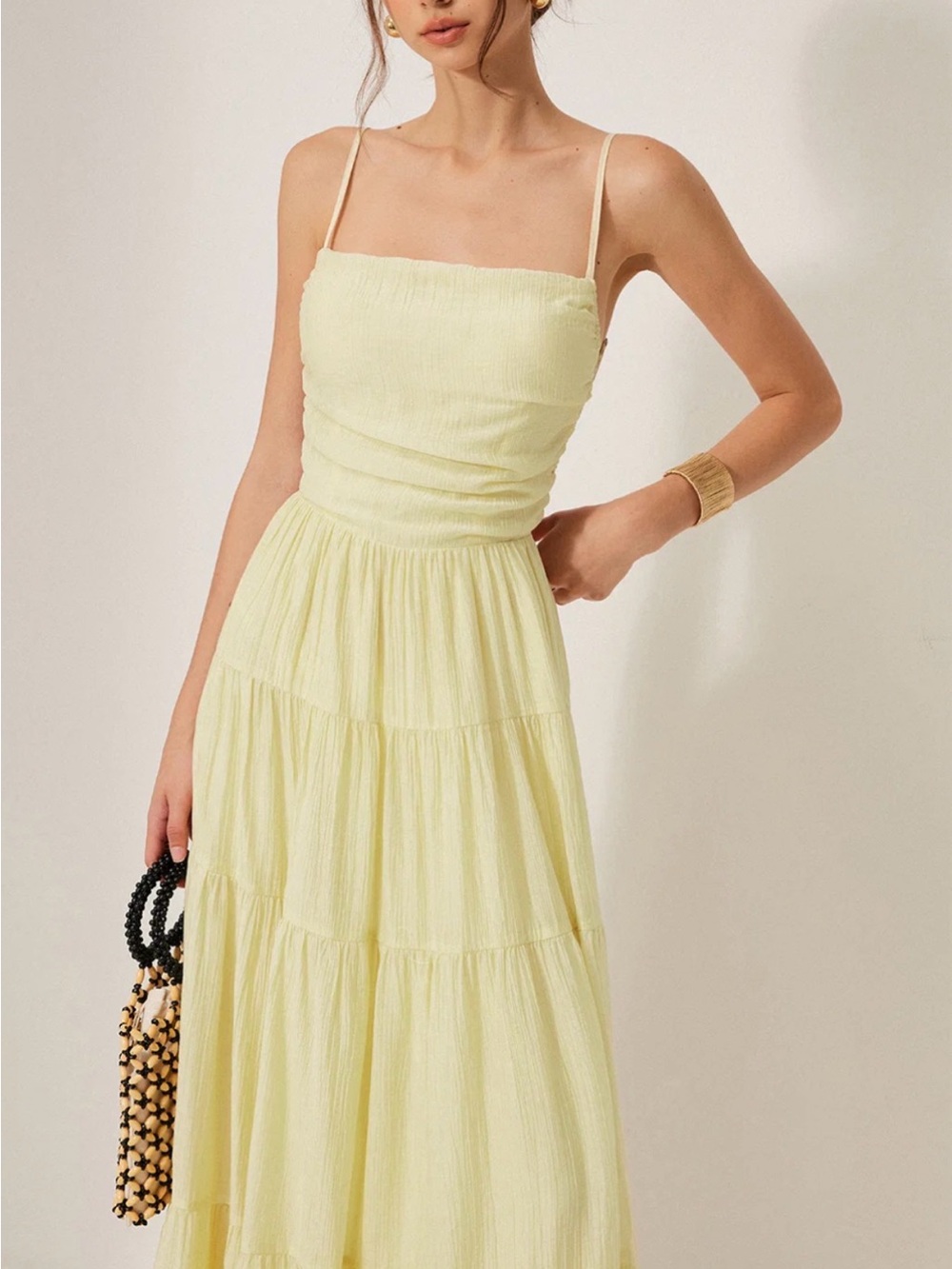 Pleated Backless Tiered Cami Dress - Picture 5 of 9